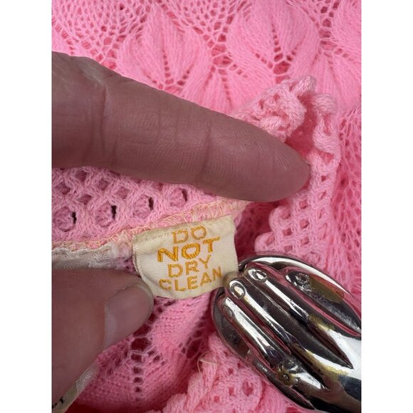 *Vintage Cellini Cardigan Sweater Sm? Bright Pink Grannycore Twee Softie Girly - Picture 5 of 6